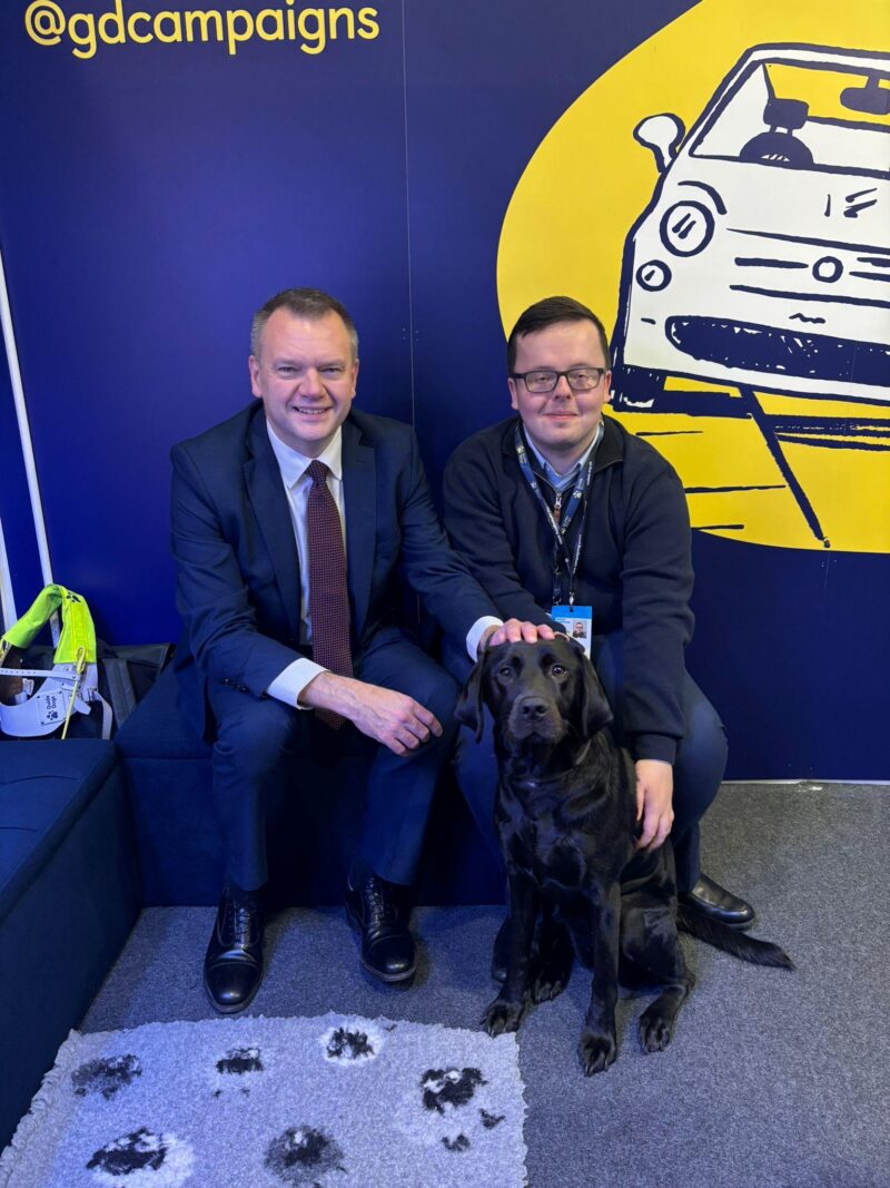 Nick Thomas-Symonds MP Meeting with Guide Dogs volunteer Scott